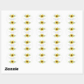 Hand geschilderd Waterverf zonnebloem swags Ronde Sticker (Vel)