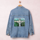 Hand geschilderd wit en groen "VOOR GOD" Denim Jacket (Hangar)