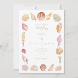 Hand geschilderd Zee Shell bruiloft uitnodiging