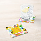 Hand geschilderd zomer fruit patroon kartonnen onderzetters (Insitu)