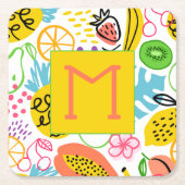 Hand geschilderd zomer fruit patroon kartonnen onderzetters (Voorkant)