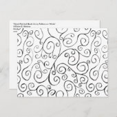Hand-geschilderd zwart valpatroon op wit briefkaart (Voorkant / Achterkant)