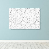 Hand-geschilderd zwart valpatroon op wit canvas afdruk (Insitu (Houten vloer))