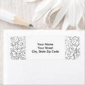 Hand-geschilderd zwart valpatroon op wit etiket (Insitu)