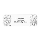 Hand-geschilderd zwart valpatroon op wit etiket (Voorkant)