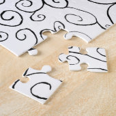 Hand-geschilderd zwart valpatroon op wit legpuzzel (Zijkant)