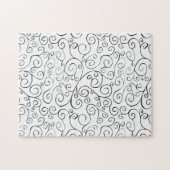 Hand-geschilderd zwart valpatroon op wit legpuzzel (Horizontaal)