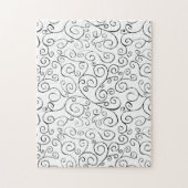 Hand-geschilderd zwart valpatroon op wit legpuzzel (Verticaal)