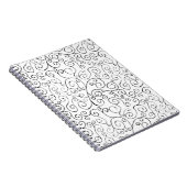 Hand-geschilderd zwart valpatroon op wit notitieboek (Rechterzijde)