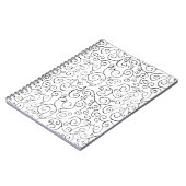 Hand-geschilderd zwart valpatroon op wit notitieboek (Linkerzijde)