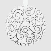 Hand-geschilderd zwart valpatroon op wit ornament (achterkant)