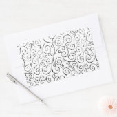 Hand-geschilderd zwart valpatroon op wit rechthoekige sticker (Envelop)