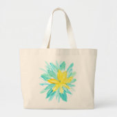 hand geschilderde bloem grote tote bag (Voorkant)