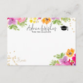 Hand geschilderde Bloemen afstuderen advies wensen Informatiekaartje (Voorkant)