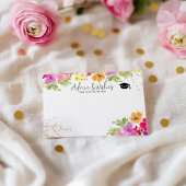 Hand geschilderde Bloemen afstuderen advies wensen Informatiekaartje