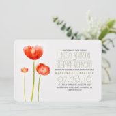 Hand geschilderde bloemen moderne bruiloft uitnodi kaart (Staand voorkant)