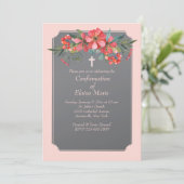 Hand geschilderde bloemen uitnodiging (Staand voorkant)