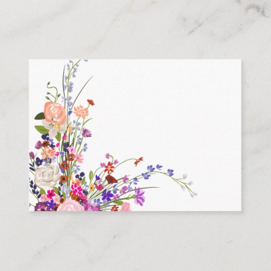 Hand geschilderde bloemenbruid brengen een recept informatiekaartje (Achterkant)