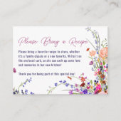 Hand geschilderde bloemenbruid brengen een recept informatiekaartje (Voorkant)