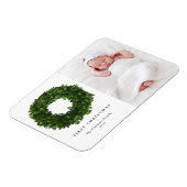 Hand geschilderde Boxwood Krans Foto Eerste Kerstm Magneet (Linkerzijde)