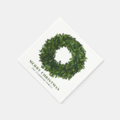 Hand geschilderde Boxwood Krans Kerstmis Servet (Hoek)