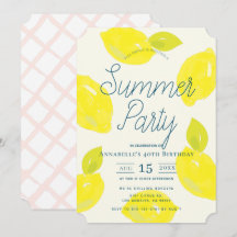 Hand geschilderde citroen roze zomer verjaardag