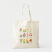 Hand geschilderde geboortemaand bloemen aquarel ku tote bag (Voorkant)