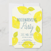 Hand geschilderde Lemon Pink House Warming Party Kaart (Voorkant)