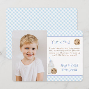 Hand geschilderde melk en koekjes verjaardagsfeest bedankkaart