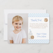 Hand geschilderde melk en koekjes verjaardagsfeest bedankkaart (Voorkant)