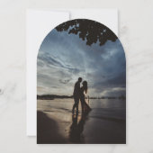 Hand geschilderde nouveau roos boog bruiloft kaart (Achterkant)