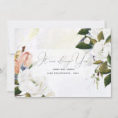 Hand geschilderde oliebloemen bruiloft uitnodiging (Voorkant)