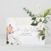 Hand geschilderde oliebloemen bruiloft uitnodiging (Staand voorkant)