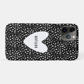 Hand geschilderde plek en hart gepersonaliseerd Case-Mate iPhone case (Achterkant (horizontaal))