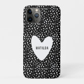 Hand geschilderde plek en hart gepersonaliseerd Case-Mate iPhone case (Achterkant)