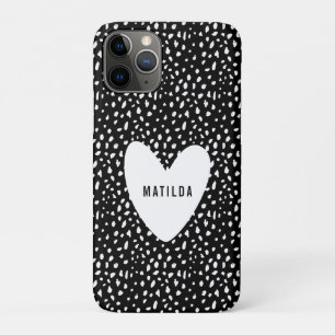 Hand geschilderde plek en hart gepersonaliseerd Case-Mate iPhone case
