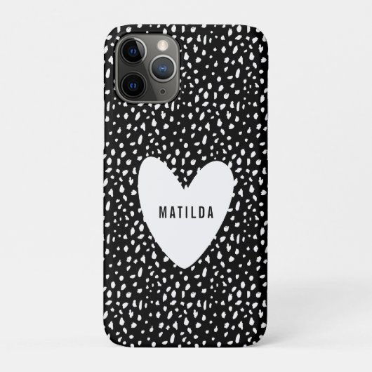 Hand geschilderde plek en hart gepersonaliseerd Case-Mate iPhone case (Achterkant)