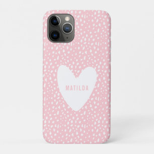Hand geschilderde plek en hart gepersonaliseerd Case-Mate iPhone case