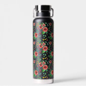 Hand geschilderde roze bloemen Bloempatroon-23498 Waterfles (Achterkant)