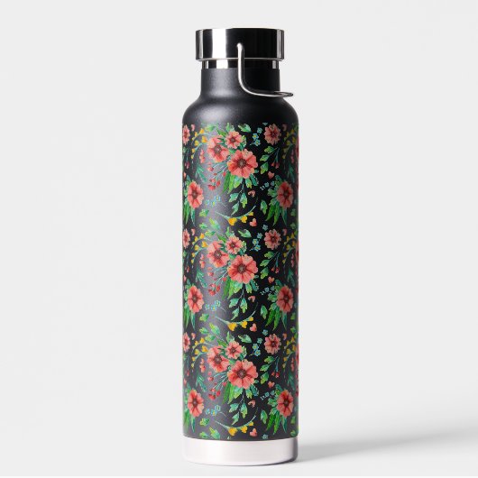 Hand geschilderde roze bloemen Bloempatroon-23498 Waterfles (Links)