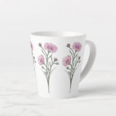 Hand geschilderde roze wilde bloemen latte mok (Rechterhoek)
