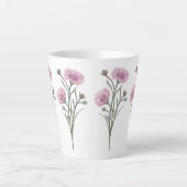 Hand geschilderde roze wilde bloemen latte mok (Voorkant)