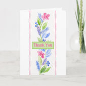 Hand geschilderde Waterverf Bloemen DANK U Groet Bedankkaart (Voorkant)