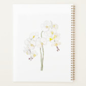 Hand geschilderde witte orchidee bloemen planner (Achterkant)