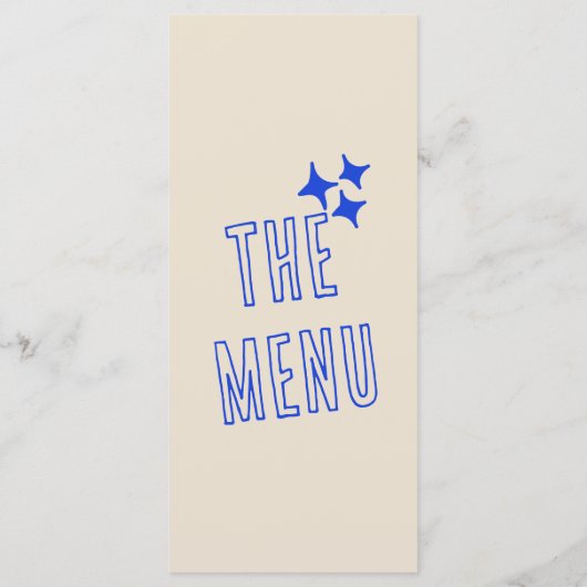 Hand geschreven Blauw Retro Vet Modern Leuk Bruilo Menu (Achterkant)