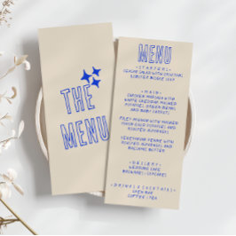 Hand geschreven Blauw Retro Vet Modern Leuk Bruilo Menu