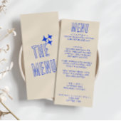 Hand geschreven Blauw Retro Vet Modern Leuk Bruilo Menu