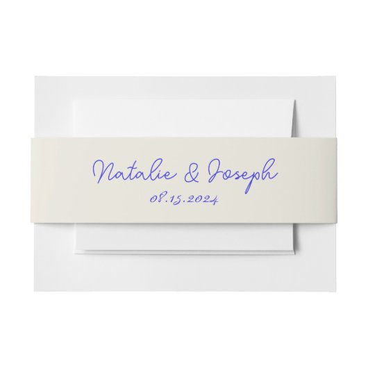 Hand geschreven blauw Retro Whimsical Trendy Bruil Uitnodigingen Wikkel (Voorkant Voorbeeld)