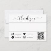 Hand geschreven dank u sociale qr code insert kaar bedankkaart (Voorkant)
