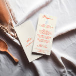 Hand geschreven getekend geschilderd eigenzinnige  menu<br><div class="desc">Een kleurrijke retro funky moderne levendige rode bruiloft diner menu. Die chique sjabloon ontwerp van boho  melkachtig beige achtergrond en oranje typografie en met de hand geschreven menu in sinaasappel. En hand getrokken champagneglas en fles in hemelsblauwe kleur. Ja. Perfect en passend bij de hele suite.</div>